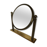 Pivoting brass mirror 24x26cm