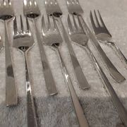 12 fourchettes à gateaux métal argenté orfèvre Ercuis Horizon 14,9cm