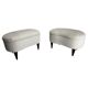 Mid-Century Modern Italian Stools in Wood and Bouclé Fabric, 1950s, Set of 2