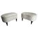 Mid-Century Modern Italian Stools in Wood and Bouclé Fabric, 1950s, Set of 2