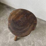 50s tripod oak stool