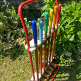 Vintage wooden croquet game