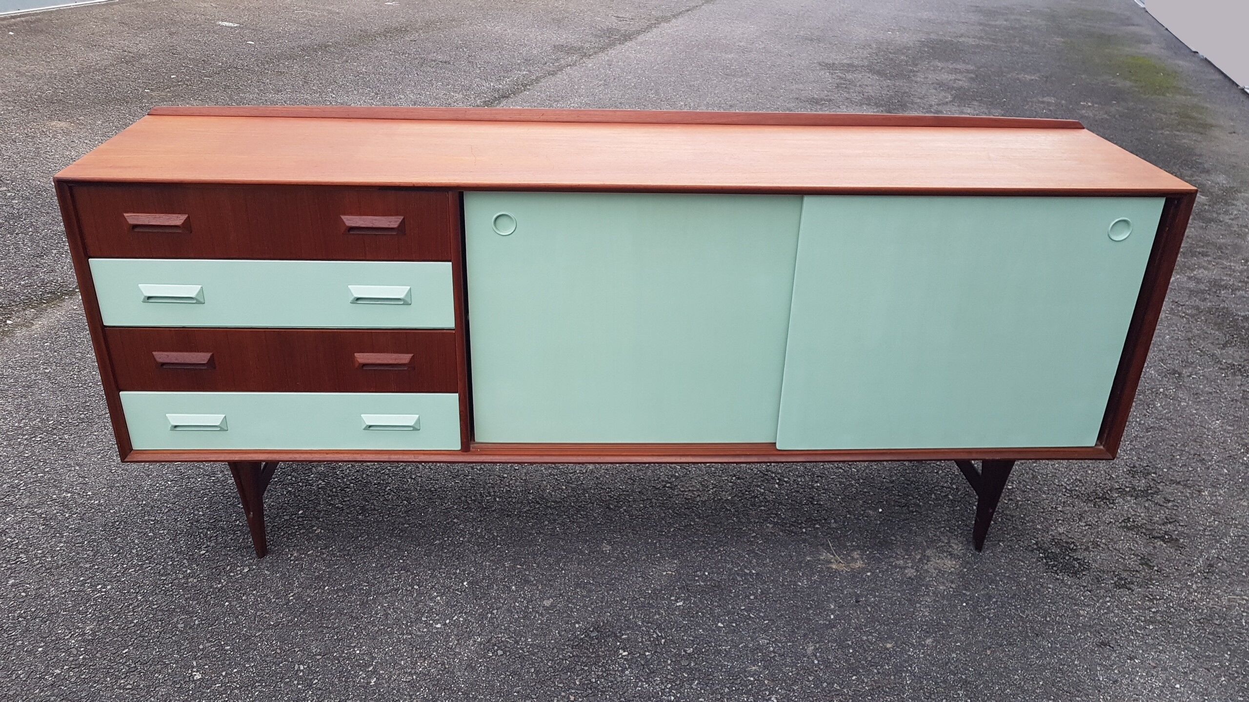 Scandinavian sideboard 1960 with sliding doors