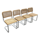 Set of 4 chairs Cesca B32 designed by Marcel Breuer design made in Italy