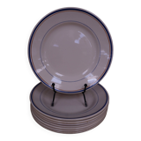 8 Moulin des Loups dessert plates, Louvois model
