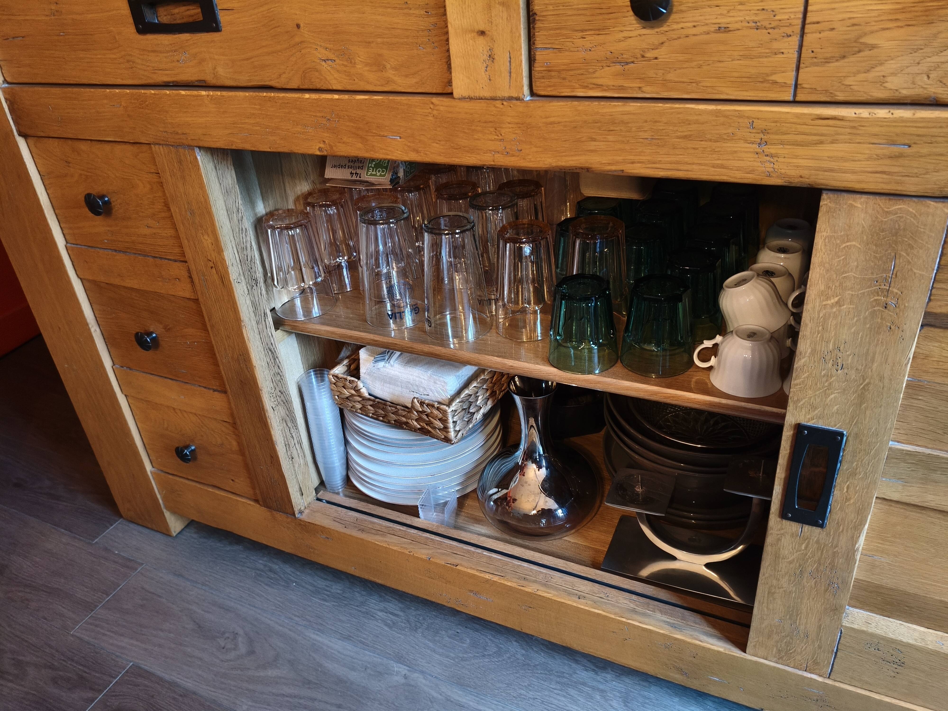 Solid oak sideboard, ideal for farmhouses or country homes, thick wood