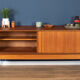 Retro teak 1960s G plan form five sideboard on hairpin legs