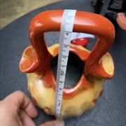 Vase soliflor double ouverture Belgique orange marron vintage