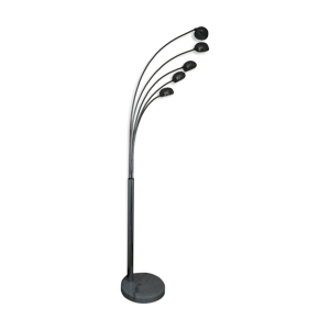 Lampadaire 5 branches inox socle