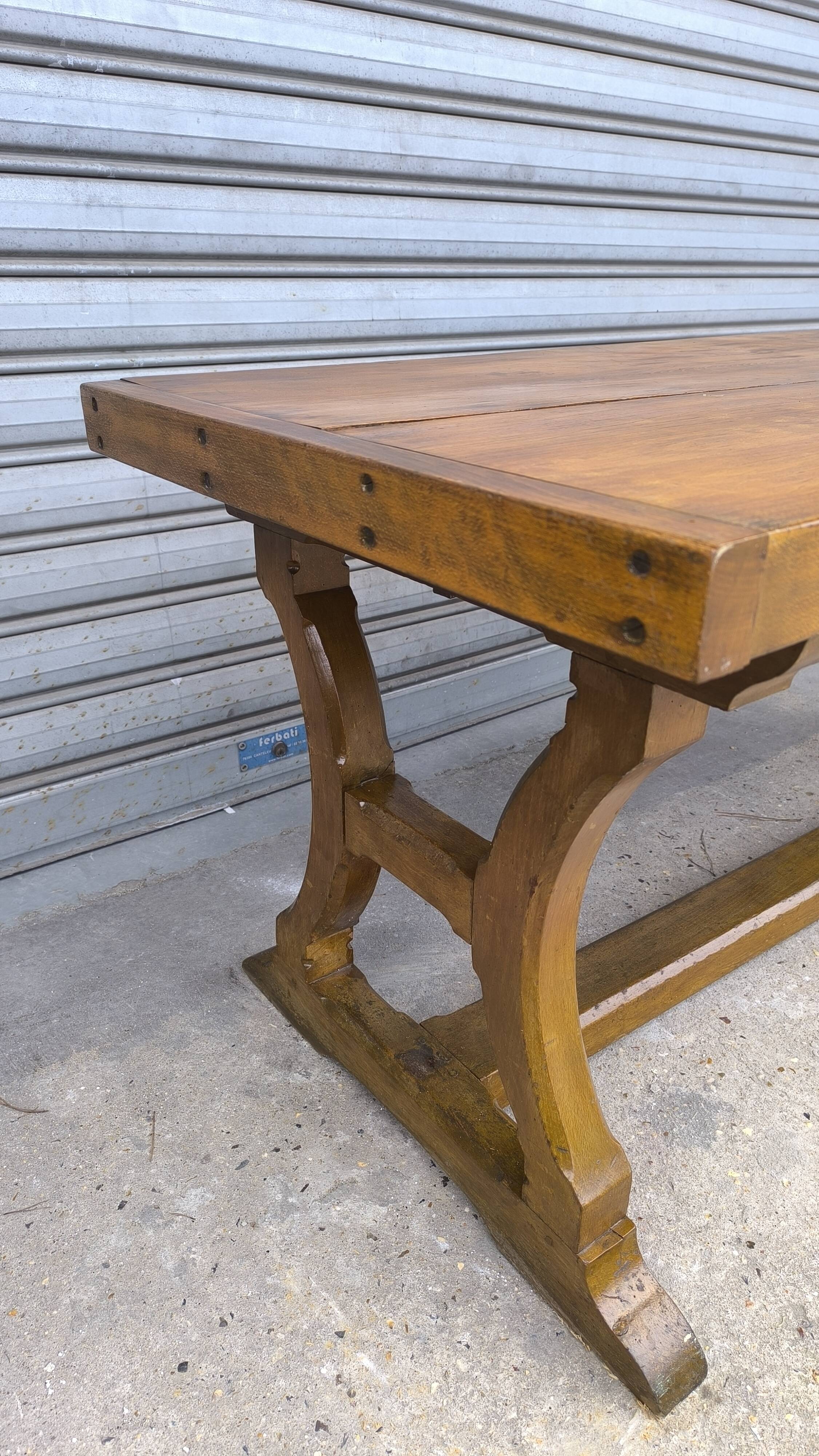 Solid elm farmhouse table, 1920