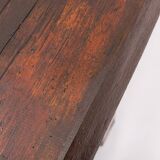 Varnished solid wood bench, mid-20th century
