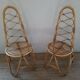 Paire de chaises en bambou et rotin années 70