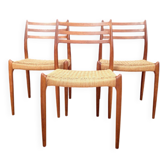 Set of three chairs, model 78, designed by Neils O. Möller, JL Møllers Møbe.