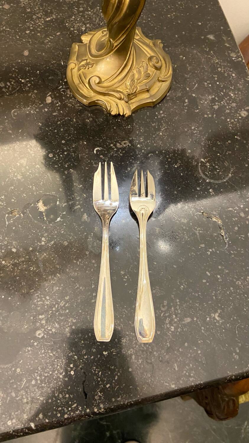 Set of 11 silver-plated cake/oyster forks Guildart 1960 vintage