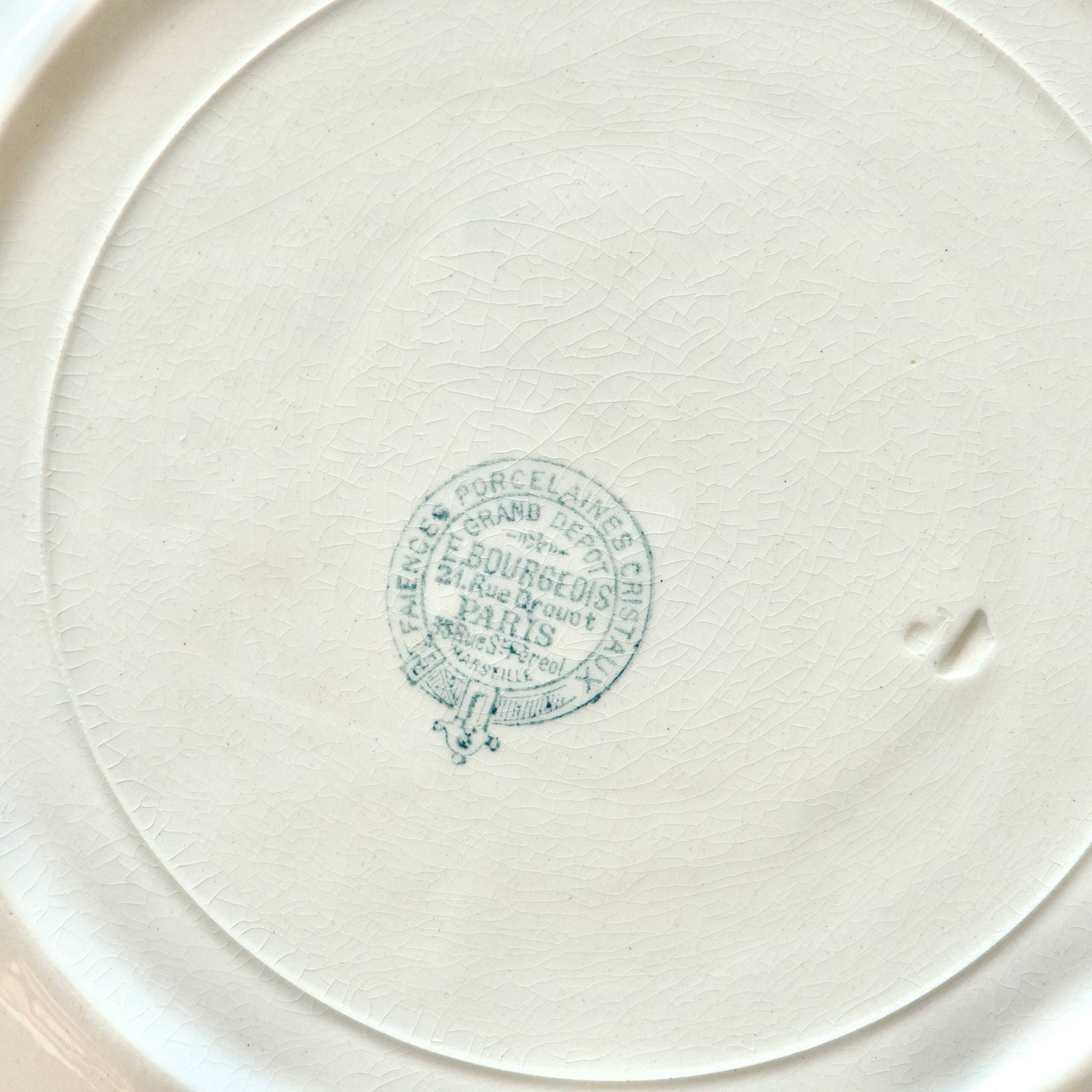 Christmas dinner plates from 1920 by Emile Bourgeois, Drouot Paris