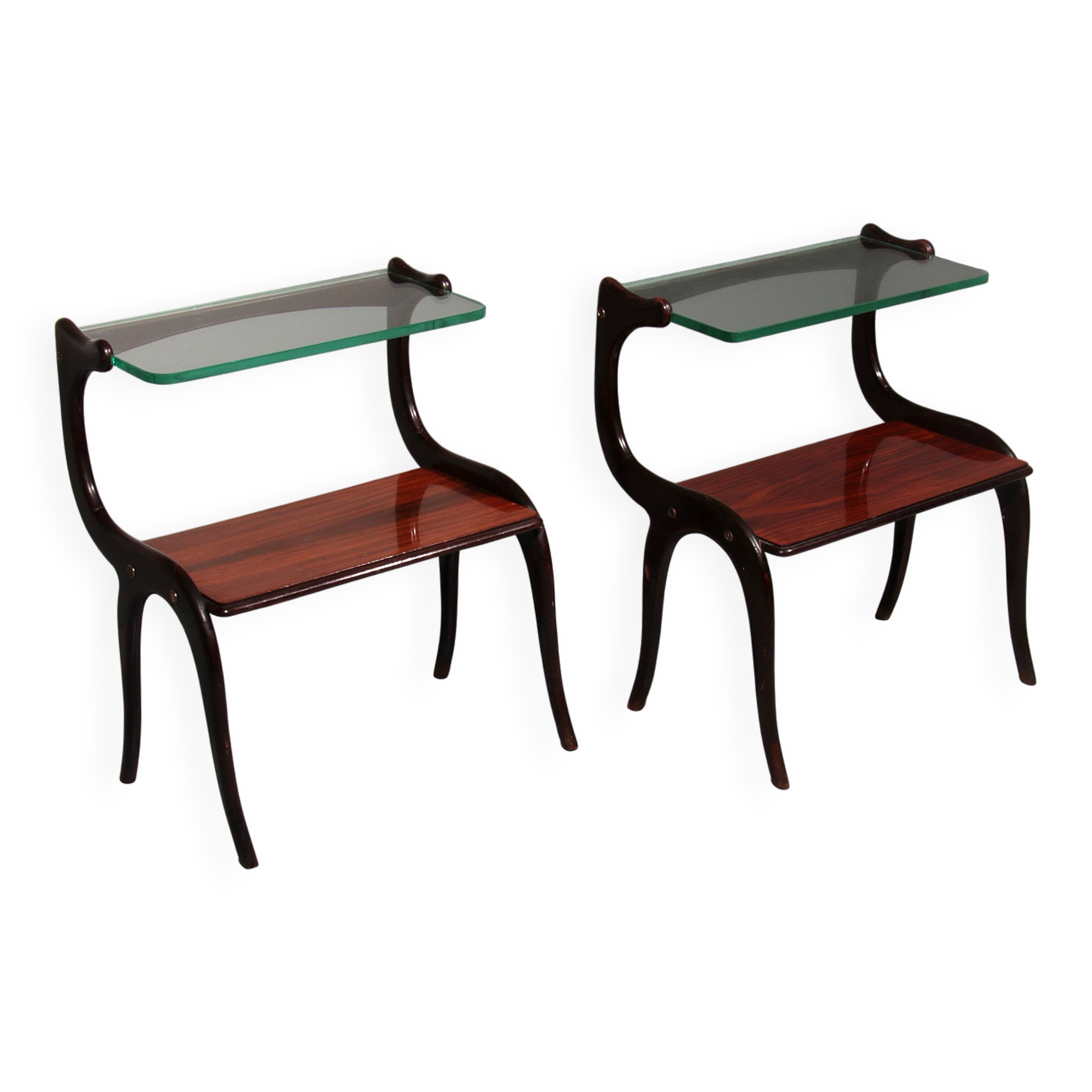 Tables d'appoint italiennes du milieu du siècle style Ico Parisi