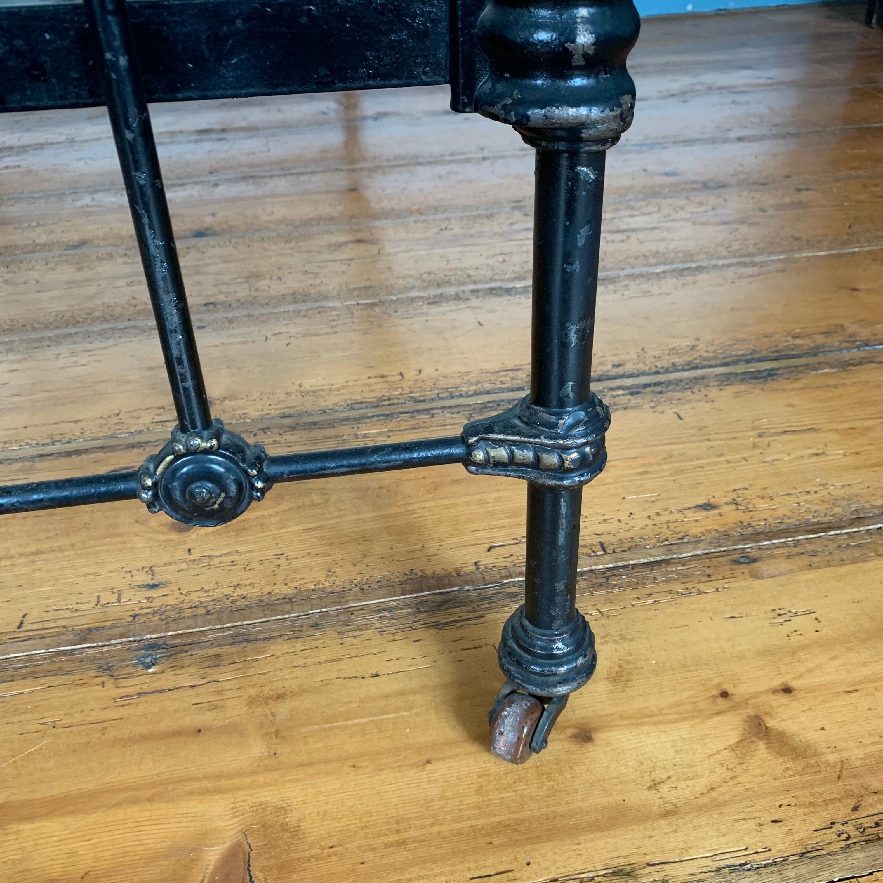 Victorian bed wrought iron and brass