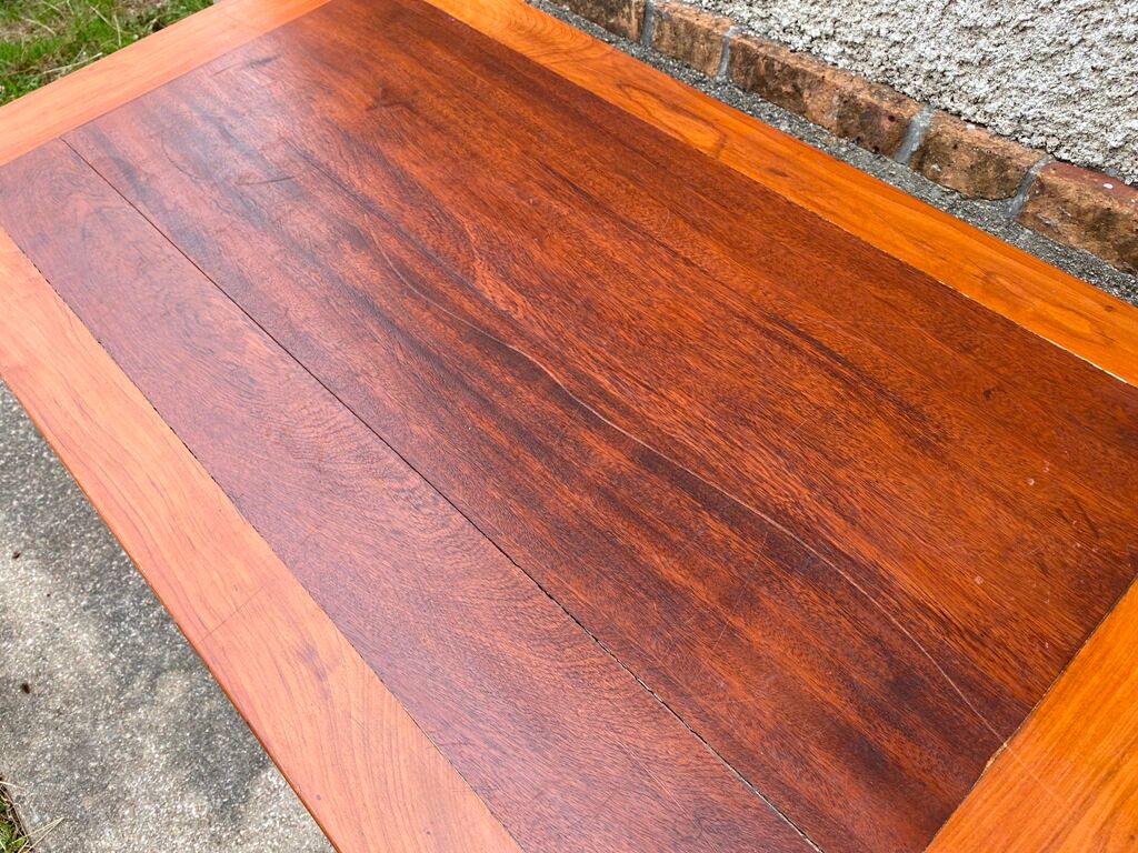 Side table desk in solid wood feet turned 50s