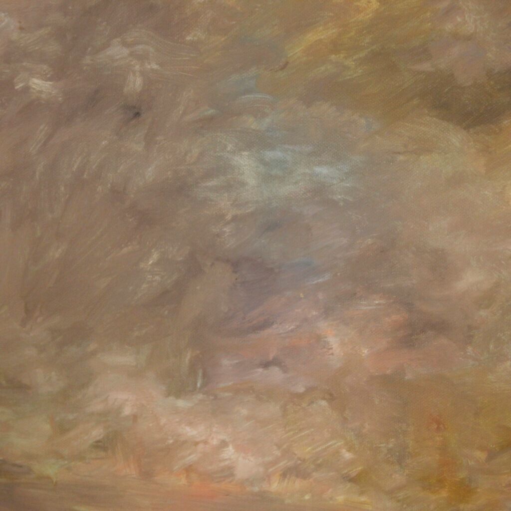 Italian seascape painting in impressionist-style from 20th century