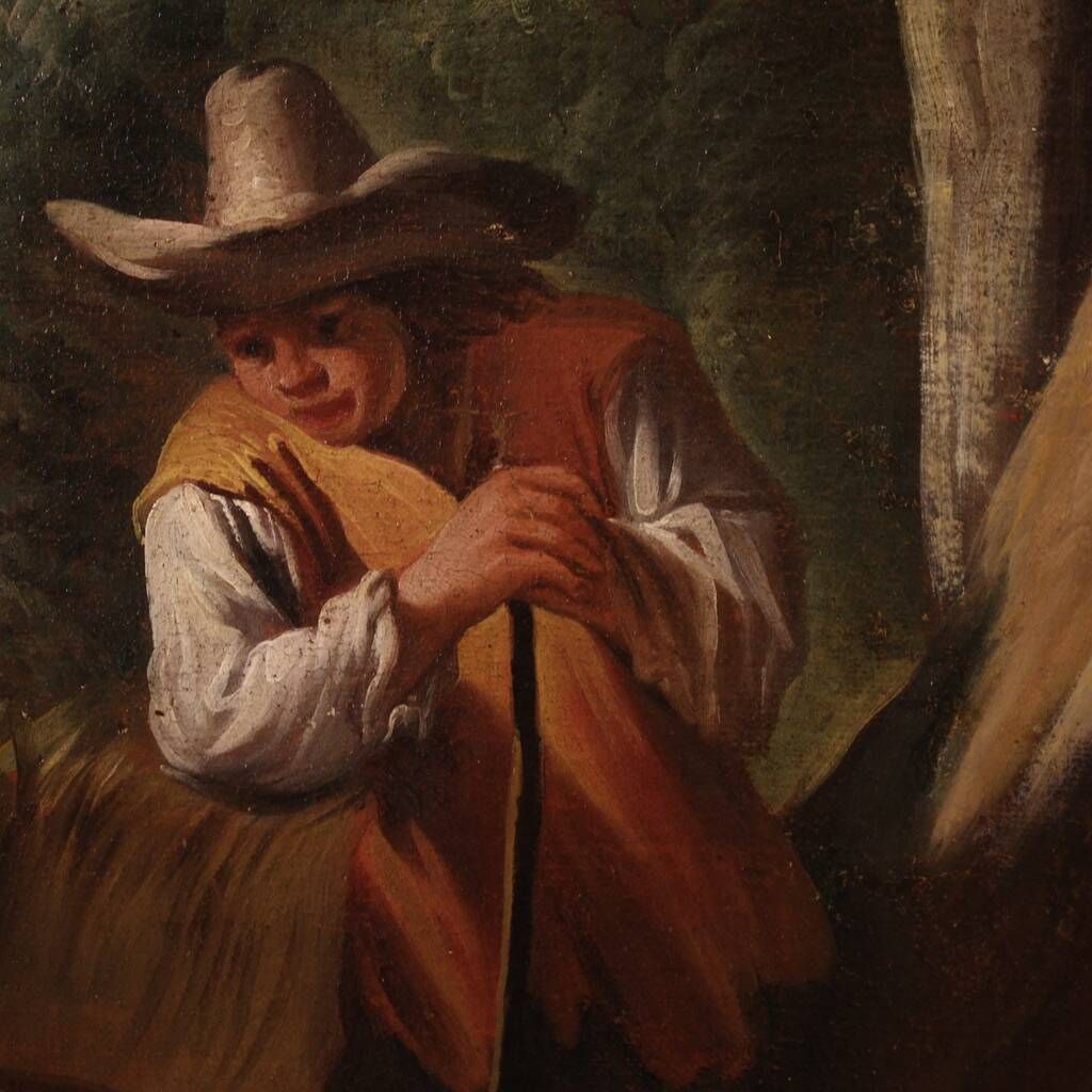 18th century Italian painting, pastoral genre scene