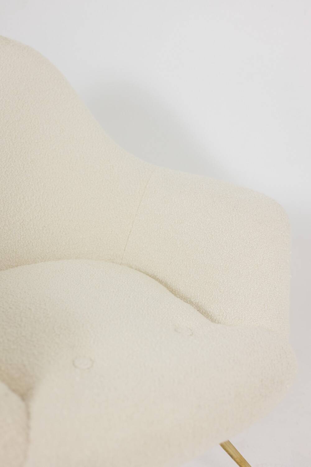 Pair of cocktail armchairs in gilded brass. 1960s.