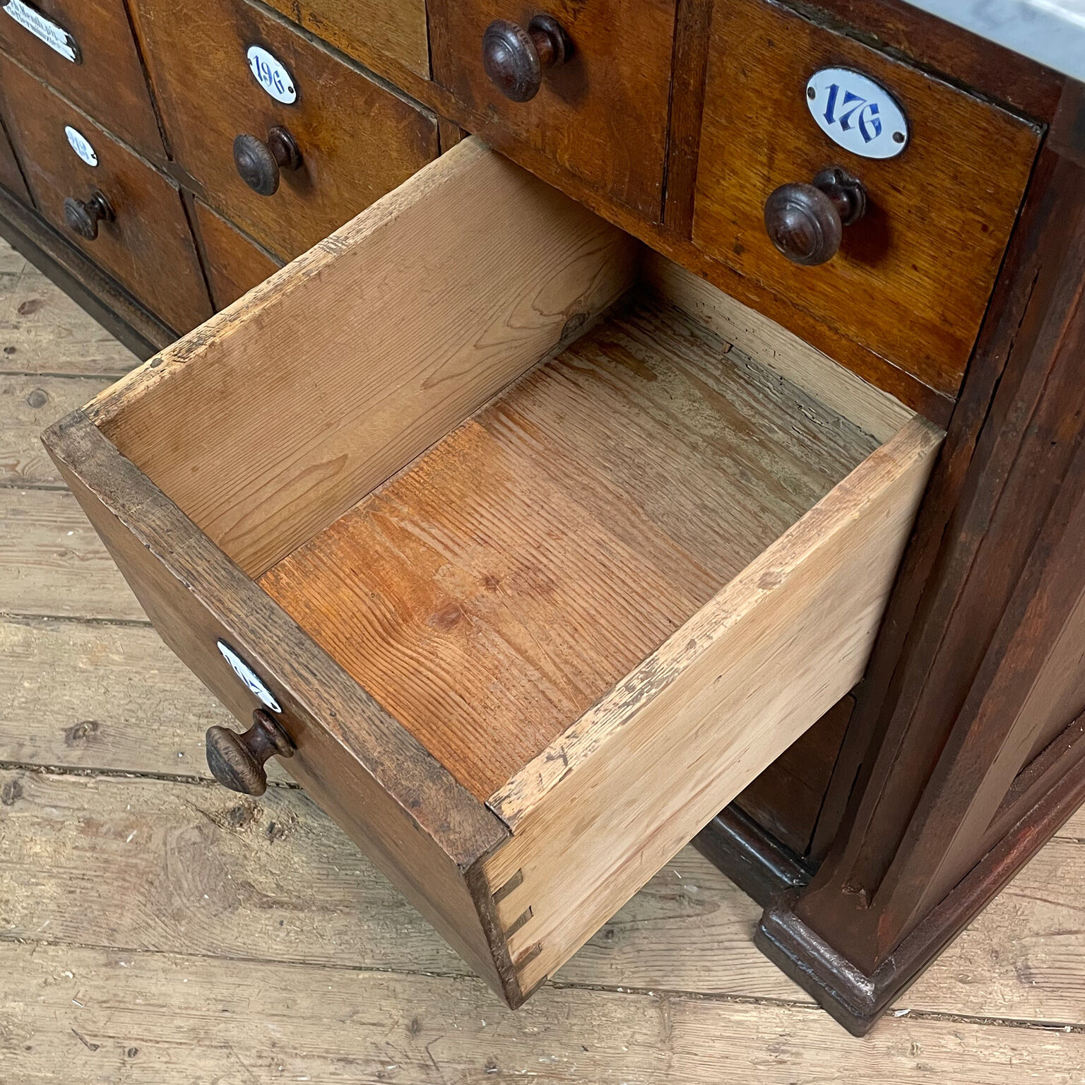 Apothecary Chest Of Drawers With Marble Top, 1930s
