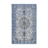 Handmade unique anatolian 1980s 194 cm x 312 cm blue rug