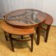 Mid century retro vintage teak round coffee table by Nathan Trinity 1960