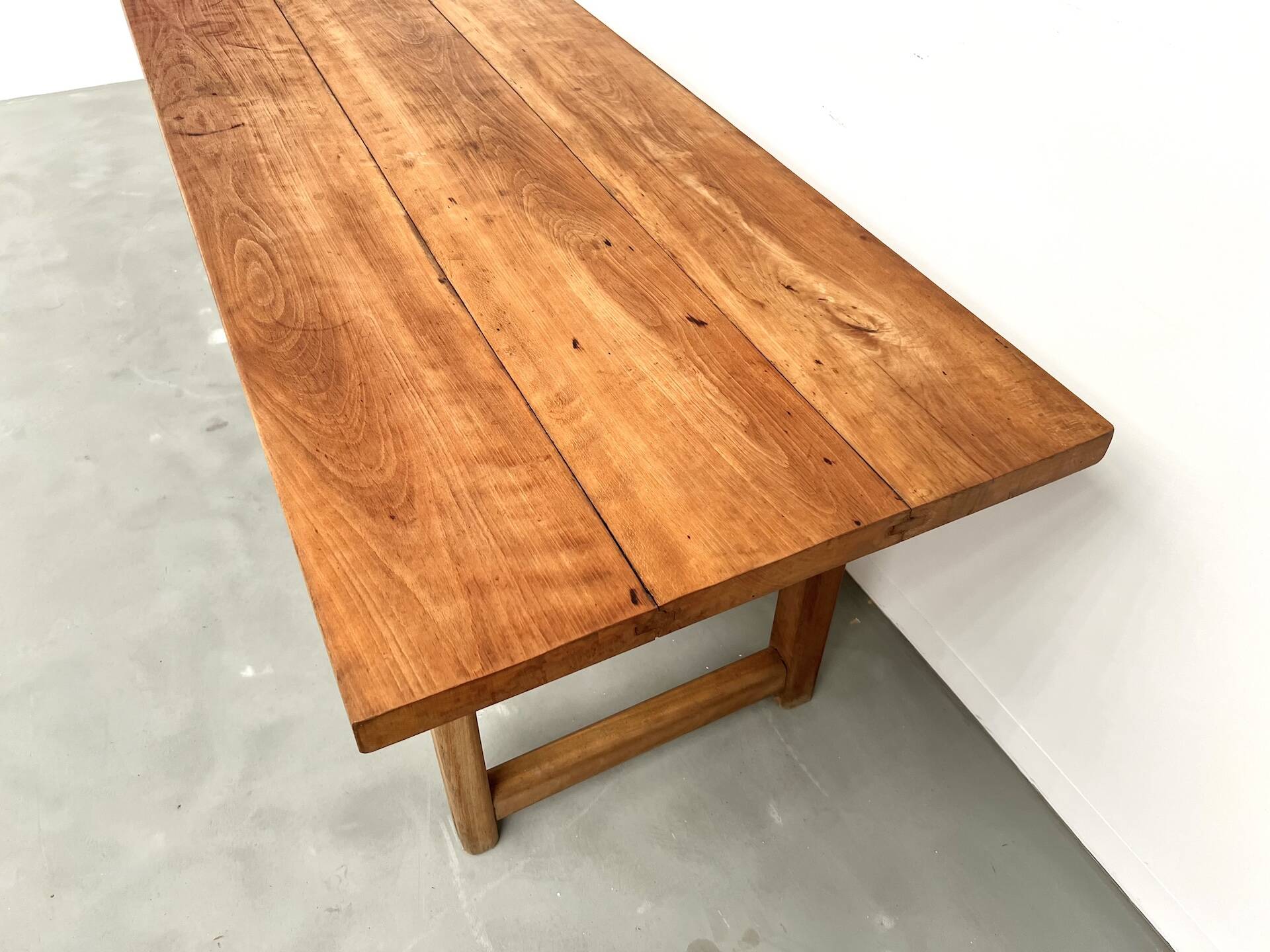 Large brutalist beech farmhouse table