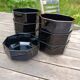 Bowls / cups X 7 black octagonal by Arcoroc 1980