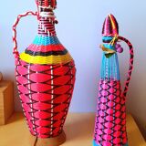 Scoubidous bottles from the 60s