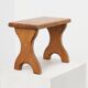 Sculptural hand-carved oak wooden stool, France, ca. 1900