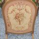 Golden wooden fireplace screen and Aubusson tapestry, 19th century.