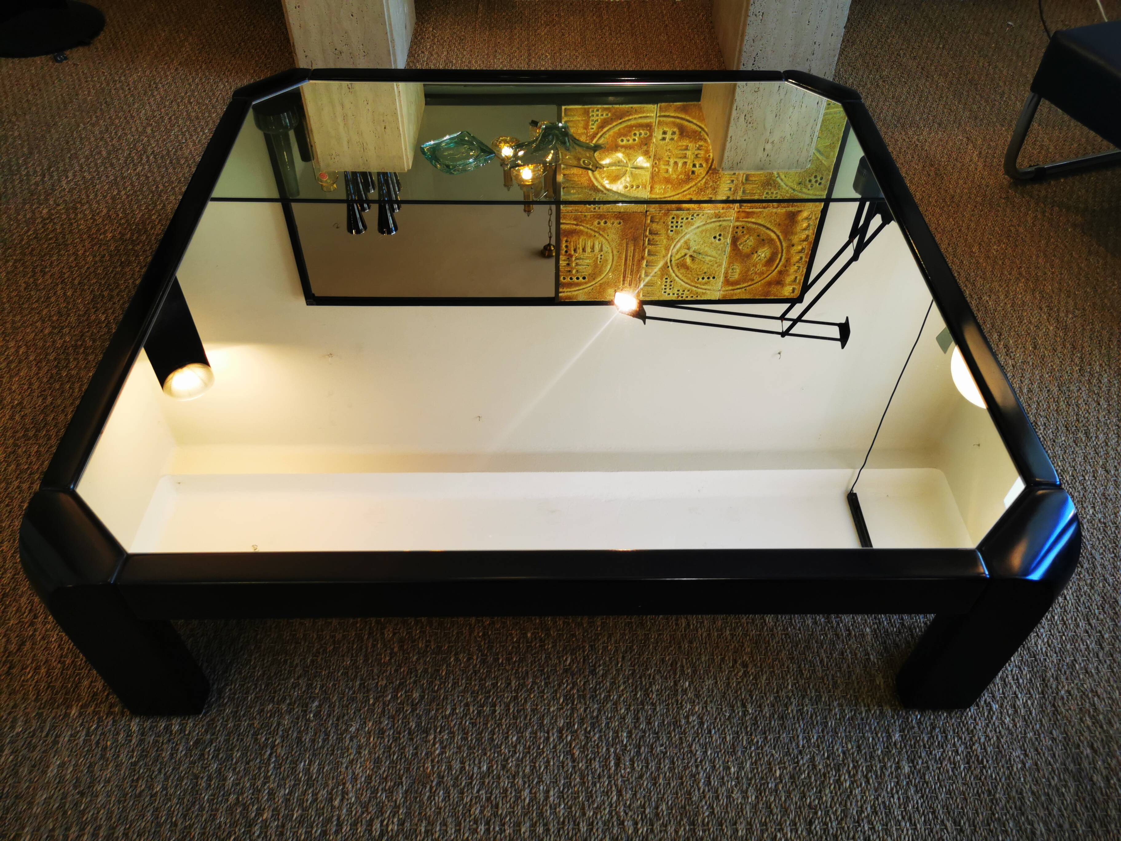 Table basse XL vintage italienne des années 70
