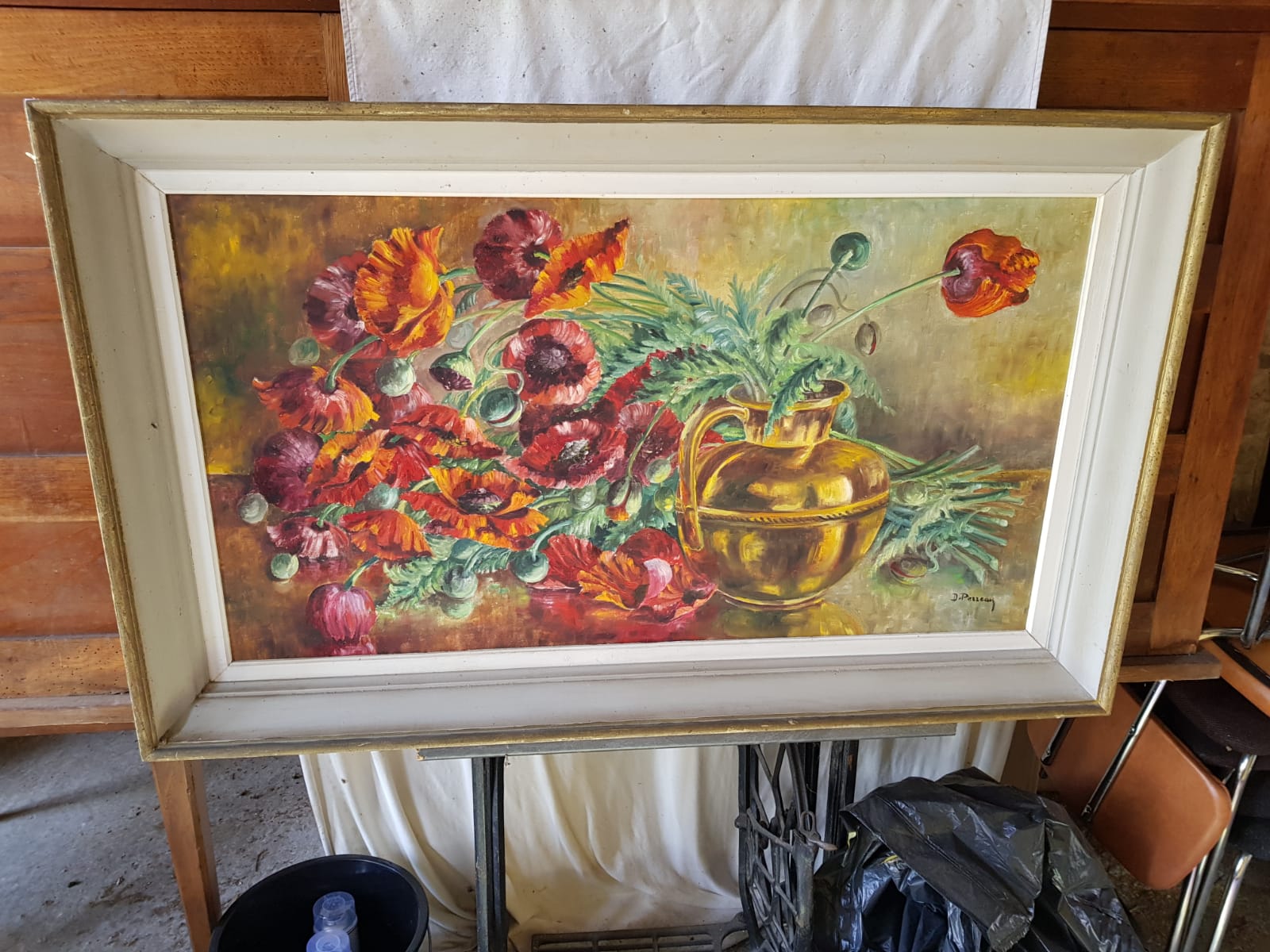 Old oil painting on canvas D. Perreau