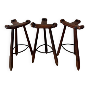 3 tabourets brutalistes - 1970