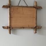 Antique mirror with faux bamboo
