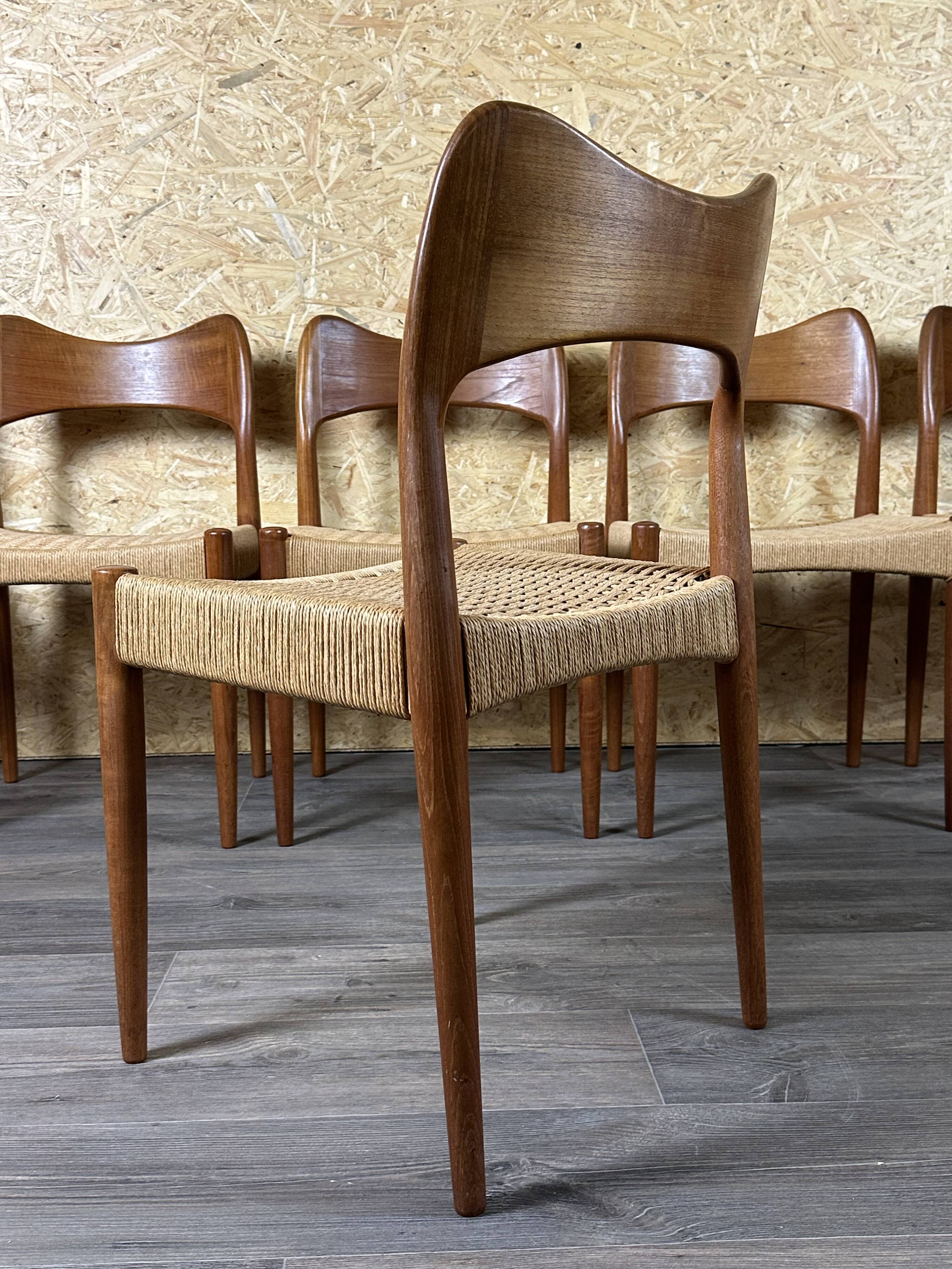 6 teak dining chairs from the 60s/70s by Niels O. Möller for J.L. Møllers 60s