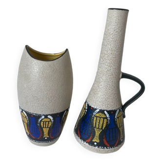 Vase (x2) West Germany Fat Lava Dümler&Breiden 1960