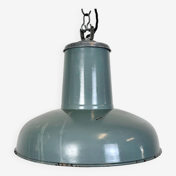 Industrial Grey Enamel Pendant Lamp from Siemens, 1930s