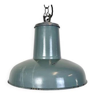 Industrial Grey Enamel Pendant Lamp from Siemens, 1930s