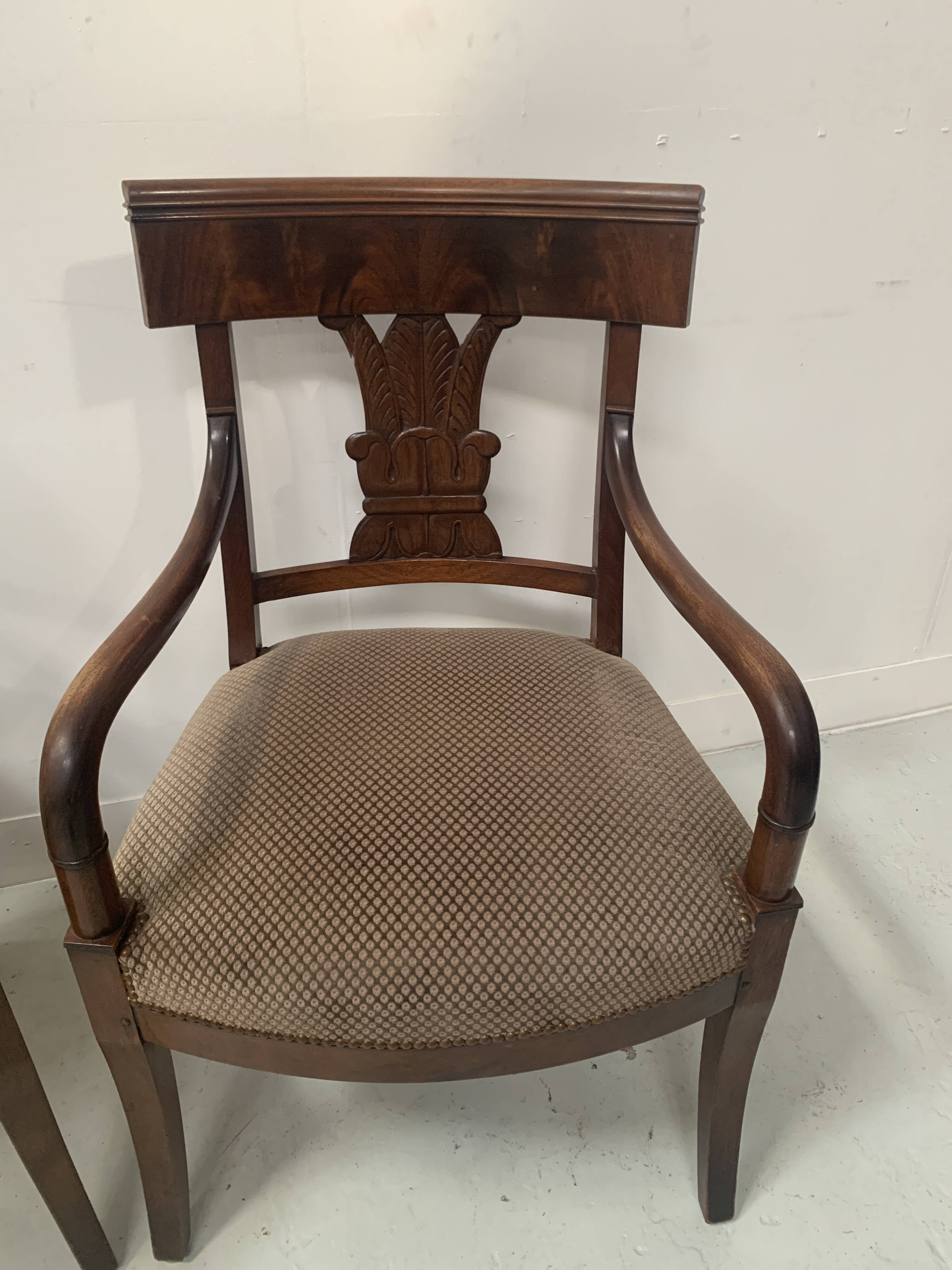 Pair of 19th century mahogany armchairs
