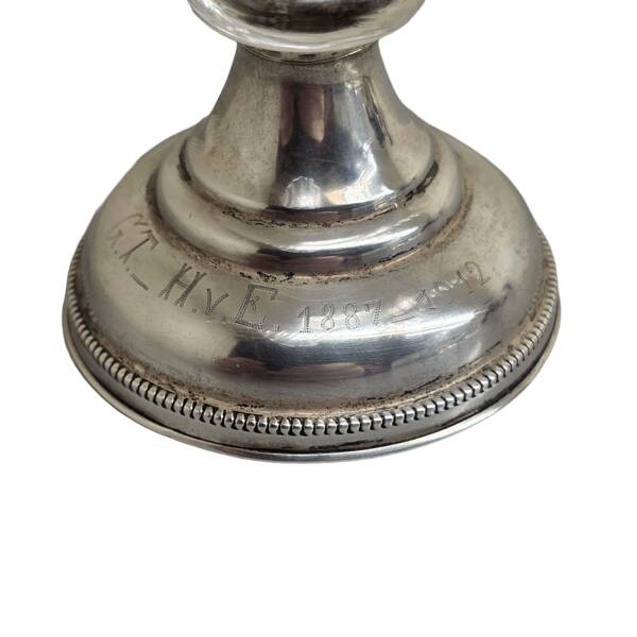 Antique wire glass bonbonniere on silver base