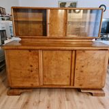 Buffet vaisselier Jindřich Halabala bois massif  noyer années  30-40