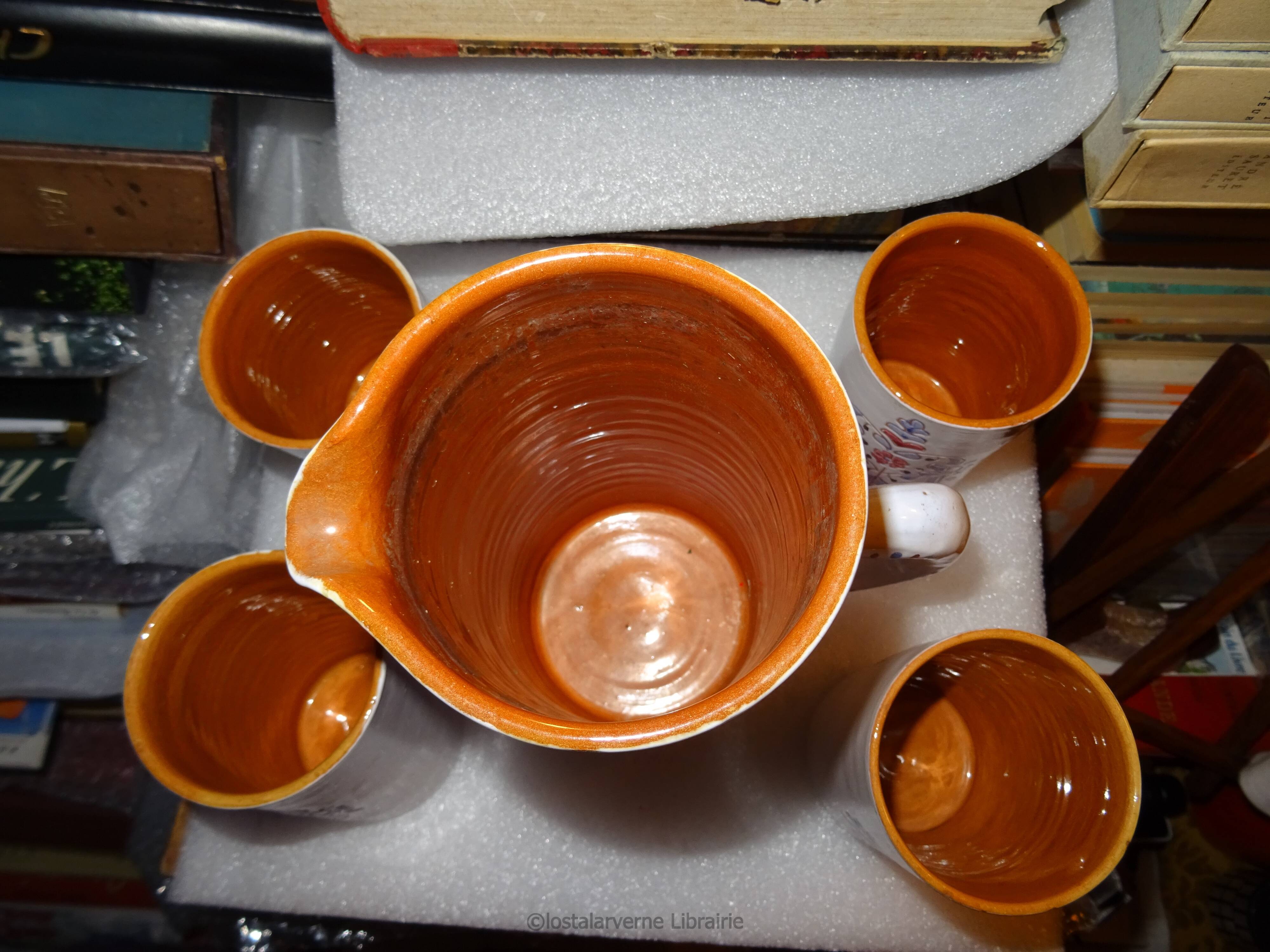 Orangeade service - pottery morocco ghrib salted - uncommon