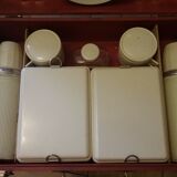 Former vintage picnic suitcase in the 1960s