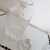 Whisky decanter, diamond-cut glass, bottle, 60s