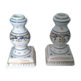 2 candlesticks in Faience by R.Delarue