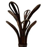 Free-standing rattan coat rack