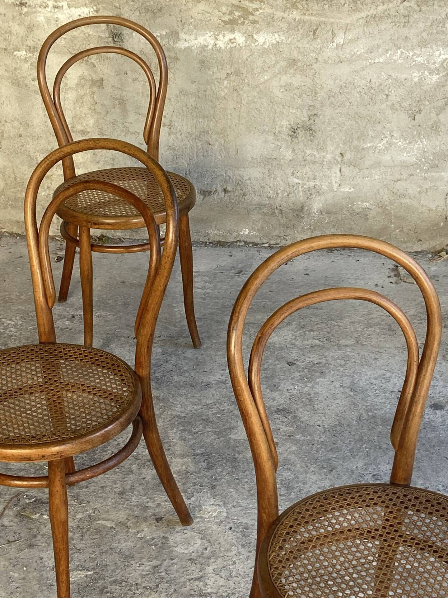 Set of Thonet chairs with caning